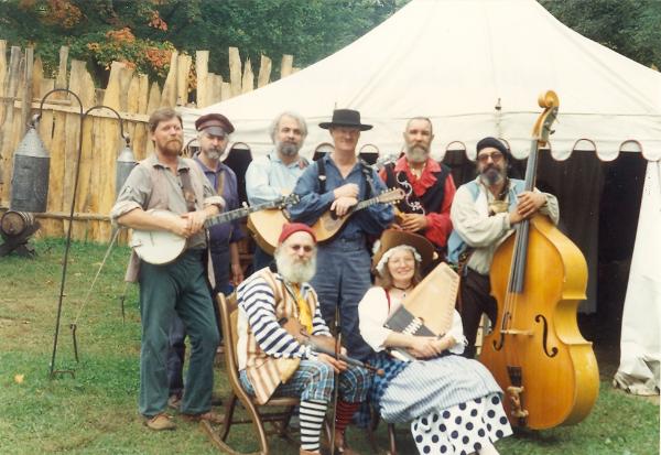 North Fork Rounders & Blue Eagle String Band<br>
From left to Right<br>
  Les Powers, Dave Neff, Tom Atwood, Roger Philips,Chris Wig, Mike Hopper, Ken Weiss and 
Diana Neff<br><br>
                                    Photo by Clif Wig